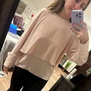 Layers silk pink blouse